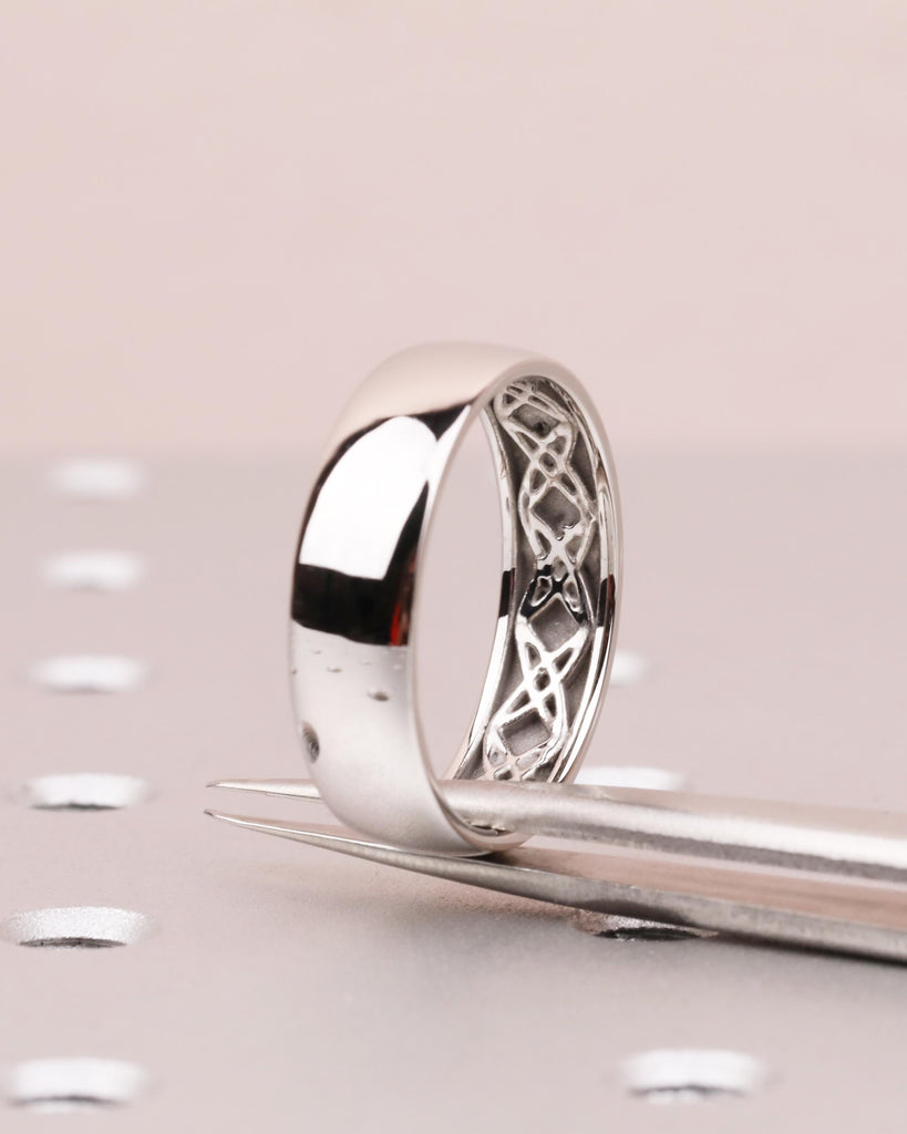 Platinum Hidden Celtic Knot Wedding Band, Custom Men's Eternity Ring, Timeless Celtic Design image #5