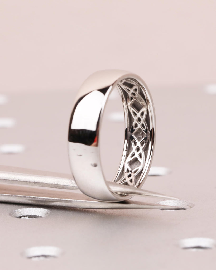 Platinum Hidden Celtic Knot Wedding Band, Custom Men's Eternity Ring, Timeless Celtic Design image #3