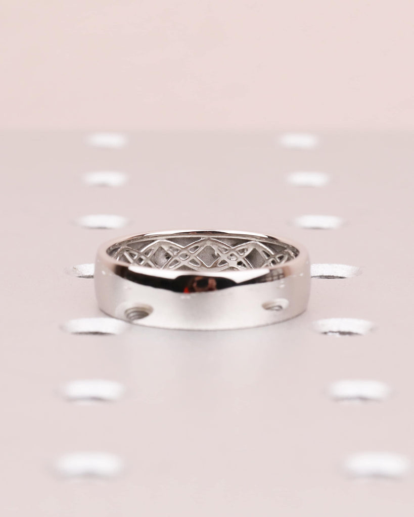 Platinum Hidden Celtic Knot Wedding Band, Custom Men's Eternity Ring, Timeless Celtic Design image #1