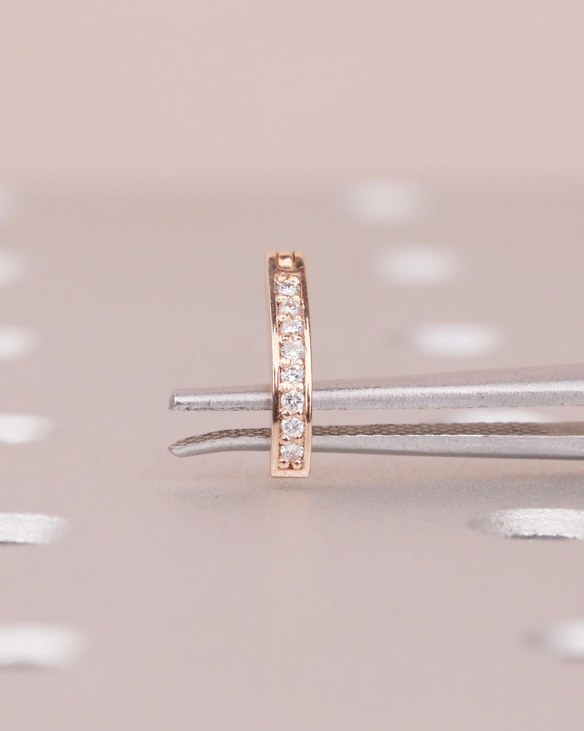 14k Rose Gold Naval Ring, Belly Button Jewelry, Natural Diamond Navel Piercing, Gift For Girlfriend, Dainty Belly Ring, Personalized Jewelry image #8