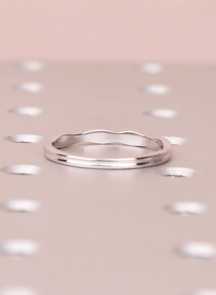 14k Solid White Gold Twisted Wedding Band Women, Dainty Infinity Stacking Ring, Thin Gold Band, Promise Ring image #5