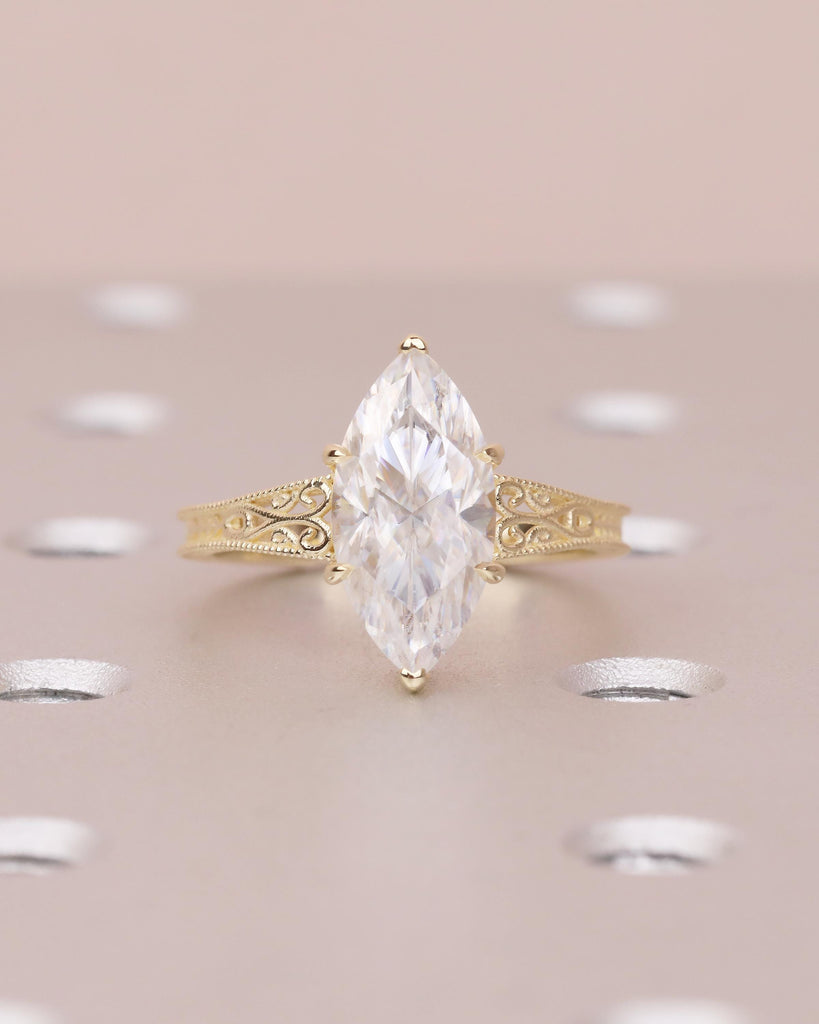 Marquise Moissanite Engagement Ring