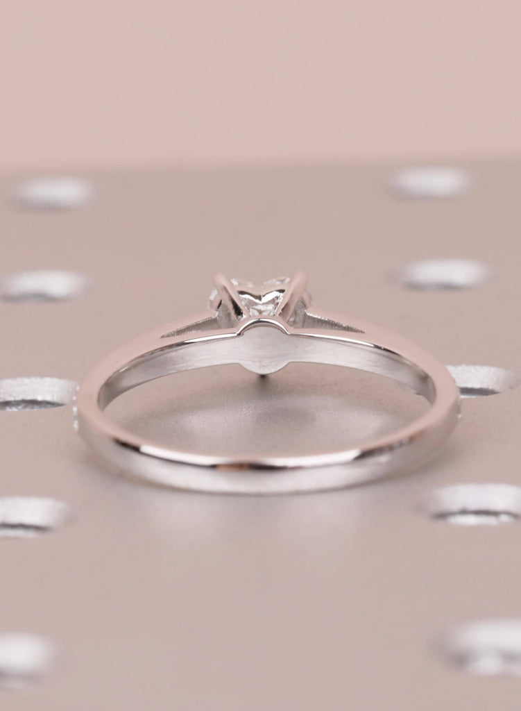 Heart Shape Lab Grown Diamond Engagement Ring, 14K White Gold Pave Band, Sustainable Ethical Jewelry For Woman, Unique Romantic Gift for Her image #6