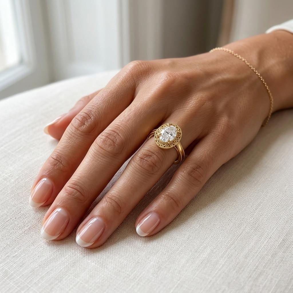 1 Carat Lab Made Diamond Art Deco Wedding Anniversary Ring | Unique Solitaire Engagement Ring | Bridal Gift for Her image #4