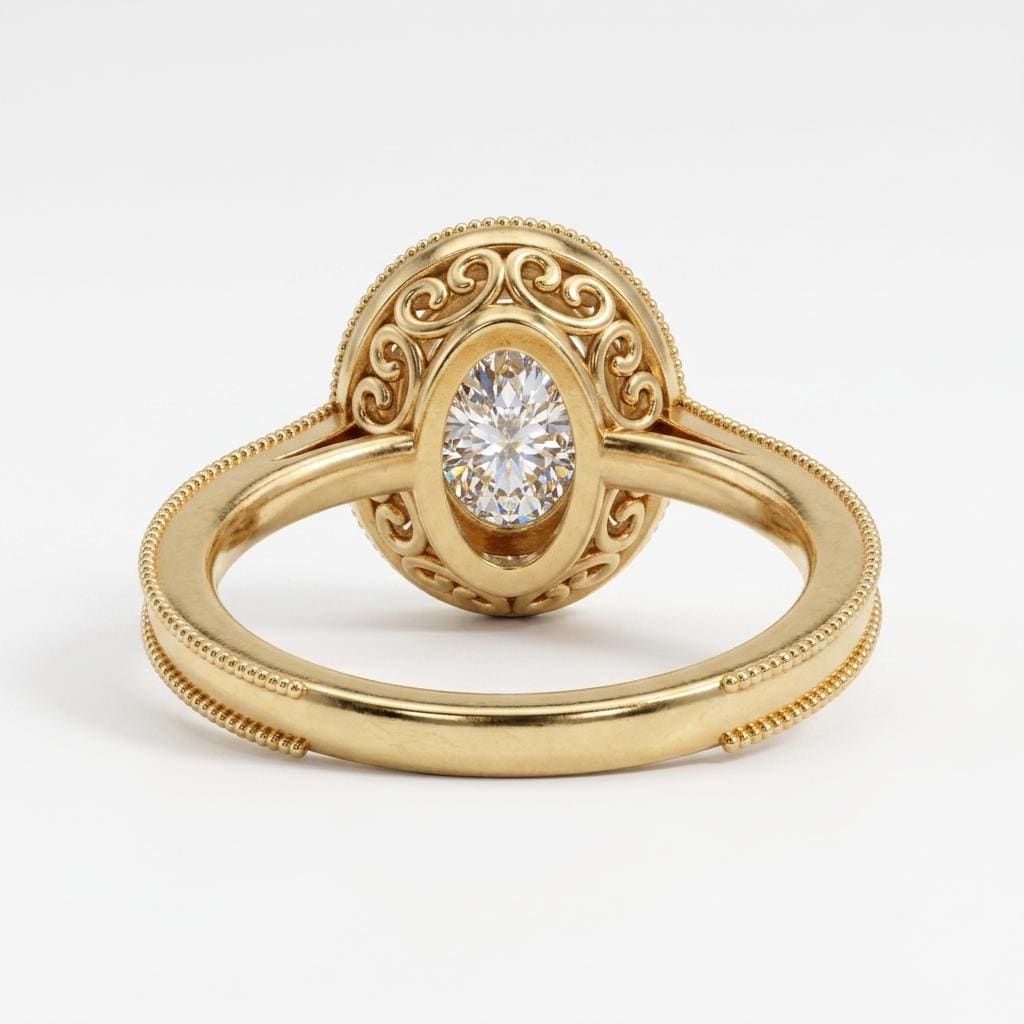 1 Carat Lab Made Diamond Art Deco Wedding Anniversary Ring | Unique Solitaire Engagement Ring | Bridal Gift for Her image #3