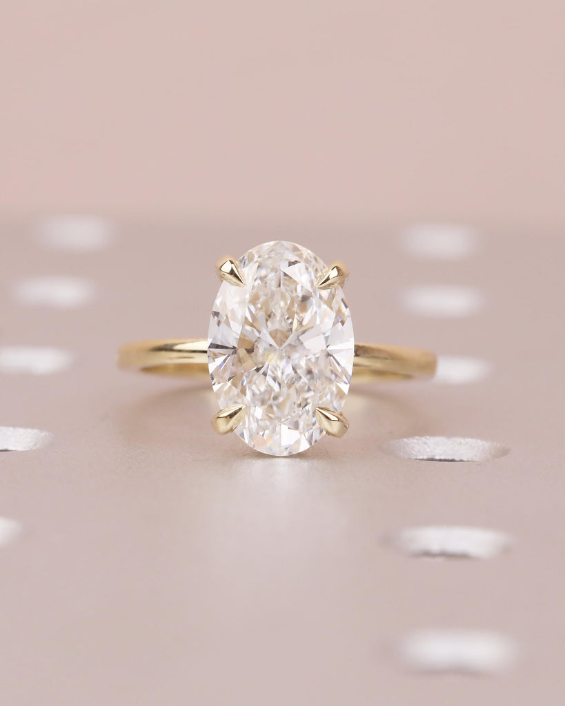 14k Solid Gold Hidden Halo IGI Certified Lab Diamond Oval Engagement Ring image #4