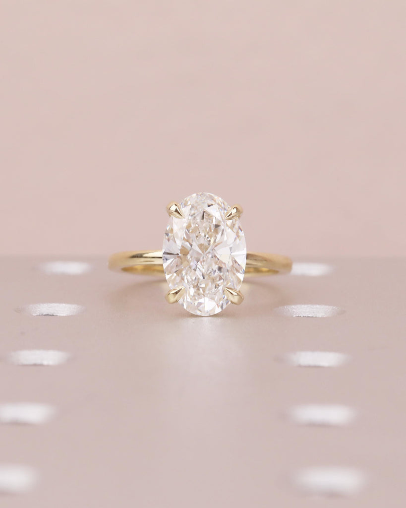 14k Solid Gold Hidden Halo IGI Certified Lab Diamond Oval Engagement Ring image #14