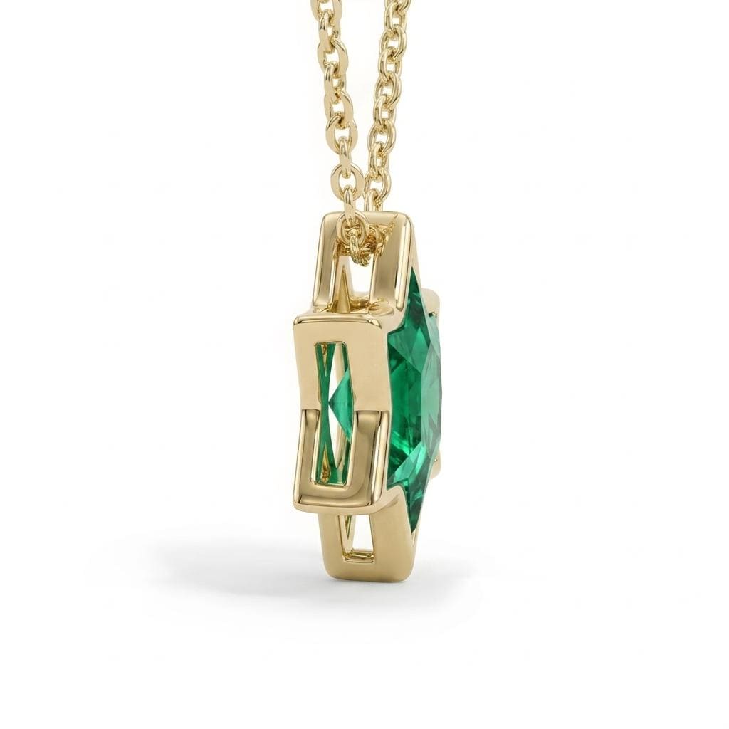14k/18k Gold Emerald Star of David Necklace | Green Lab Emerald Jewish Jewelry Star Necklace | Gold Religious Pendant | Magen David Necklace image #3