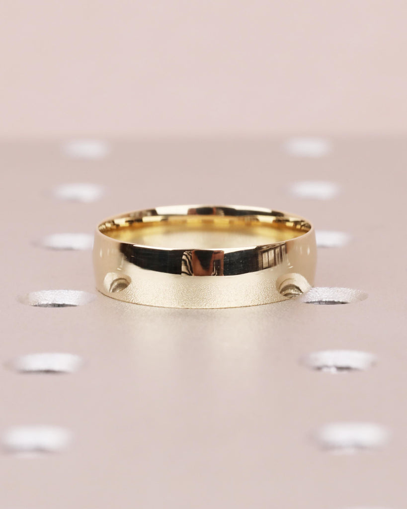Knife Edge Ring: 14K Solid Gold, 6mm Band, Comfort Fit, Shiny Finish, Men's Wedding Ring, Anniversary Gift image #5
