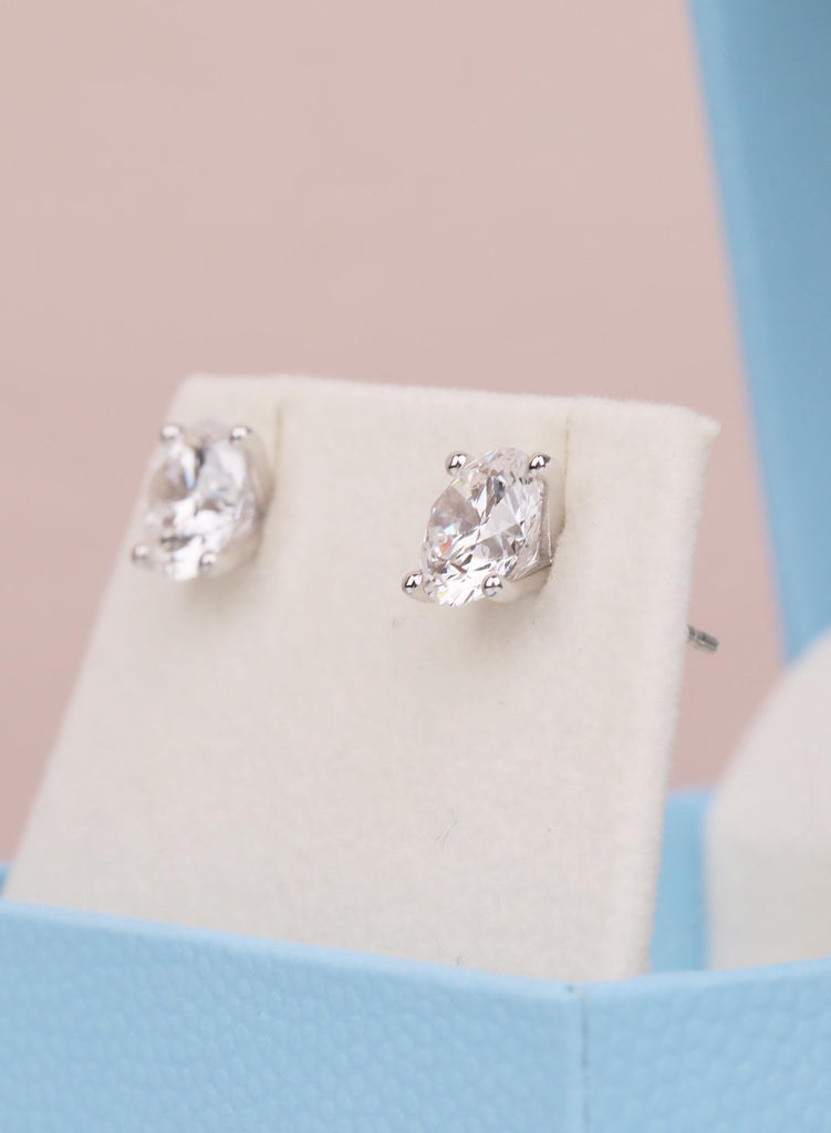 Minimal Earrings, Round cut 14K Solid Gold Earrings, Lab Grown Diamond Solitaire Studs, Bridal Earrings image #11