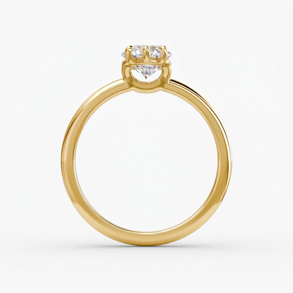 Solid Gold Moissanite Engagement Rings for Women | Marquise cut Solitaire Simple Promise Ring | Wedding Anniversary Gift image #5