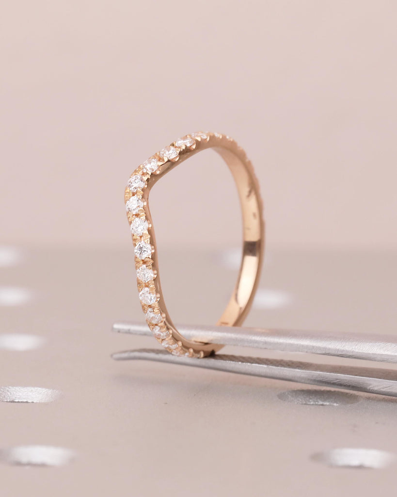 Bridal Ring Set, Cushion Cut Pink Lab Grown Diamond Engagement Ring with Moissanite Accents image #18