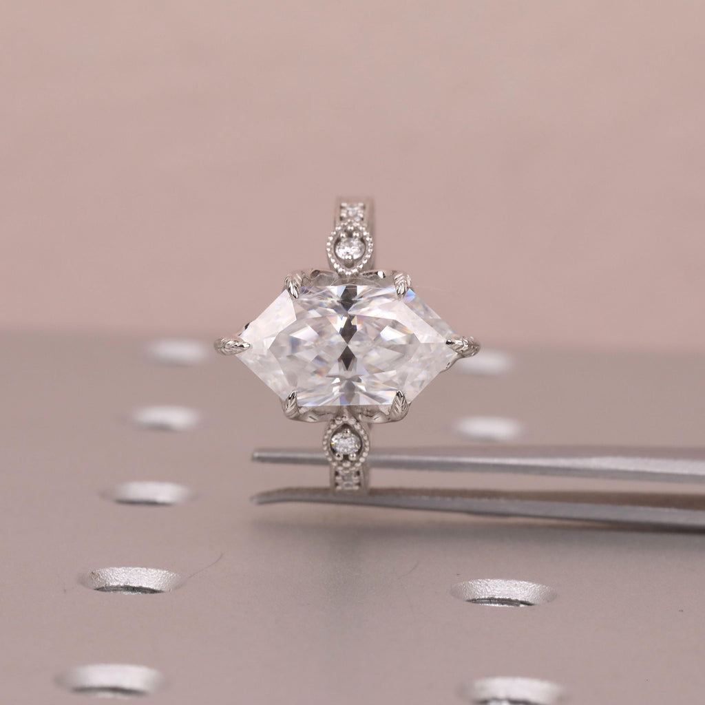 14k/18k Gold Lab Grown Diamond Unique Engagement Ring | Dutch Marquise cut Tulip Setting Vintage Wedding Bands for Women