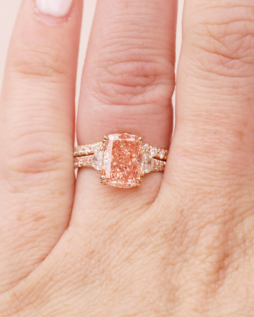 18k Rose Gold Wedding Ring Set