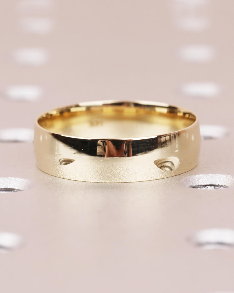 Knife Edge Ring: 14K Solid Gold, 6mm Band, Comfort Fit, Shiny Finish, Men's Wedding Ring, Anniversary Gift image #6