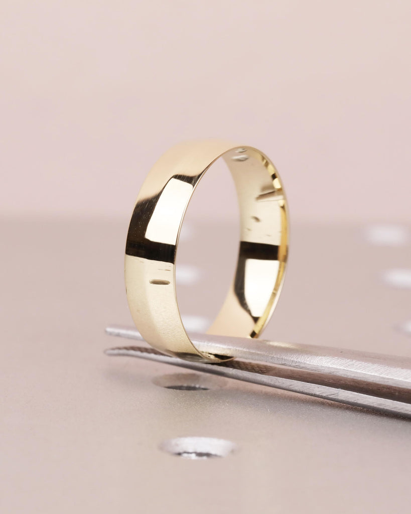 Knife Edge Ring: 14K Solid Gold, 6mm Band, Comfort Fit, Shiny Finish, Men's Wedding Ring, Anniversary Gift image #4