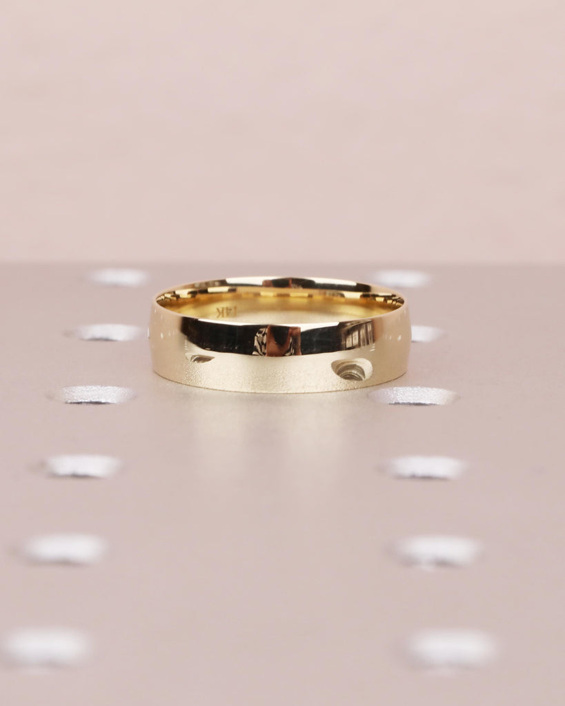 14k Solid Yellow Gold Knife Edge Ring - Minimalist Gold Ring - Simple Wedding Band - 6mm Wide Comfort Fit Men's Ring - Promise Ring for Him image #9