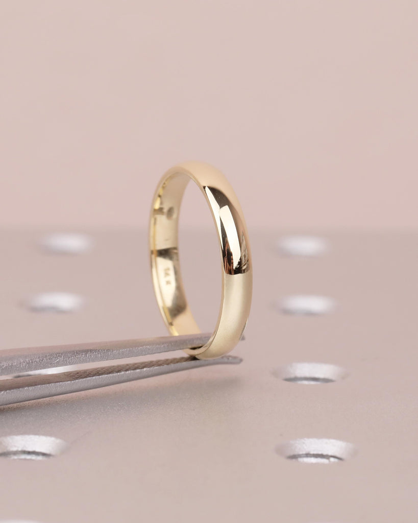 14k Gold 3mm Comfort Fit Women's Wedding Band, Stackable Rings image #6