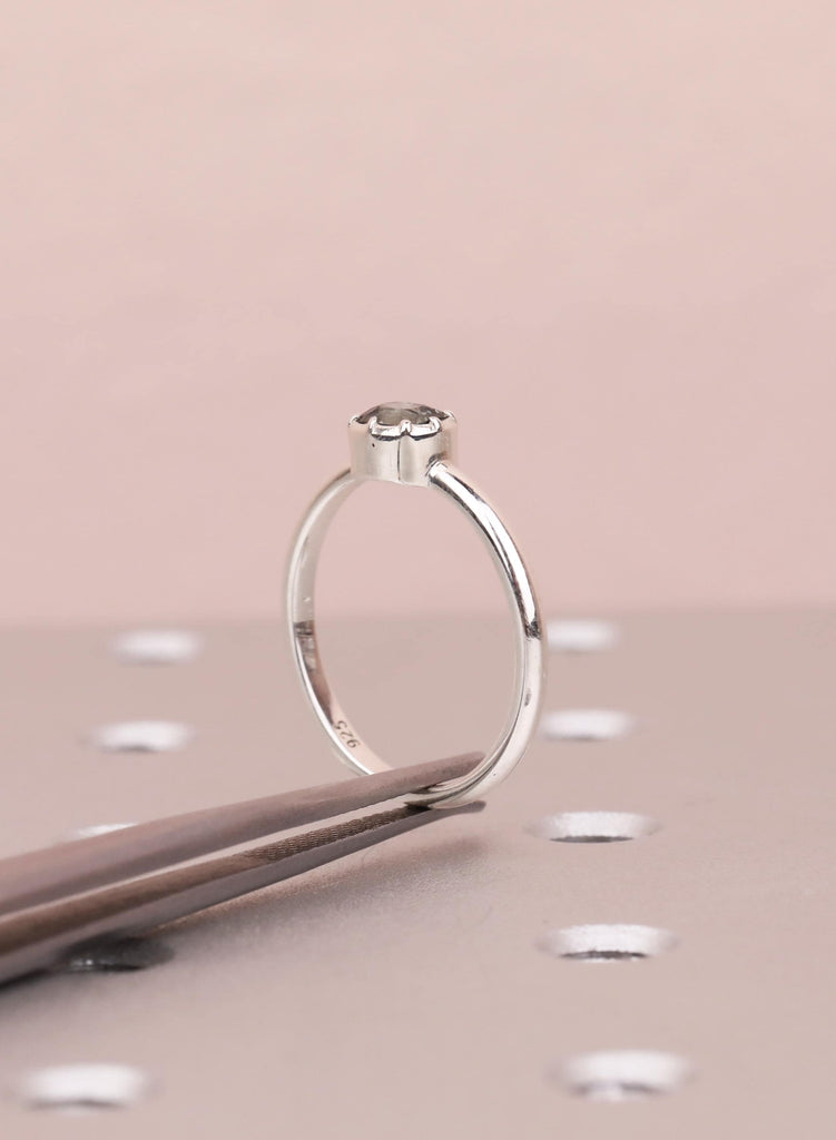 Sterling Silver Ring, Dainty 0.5ct Natural Spinel Ring, Minimalist Promise Ring, Bezel Set Simple Ring, Daily Ring for Women, Spinel Jewelry image #12