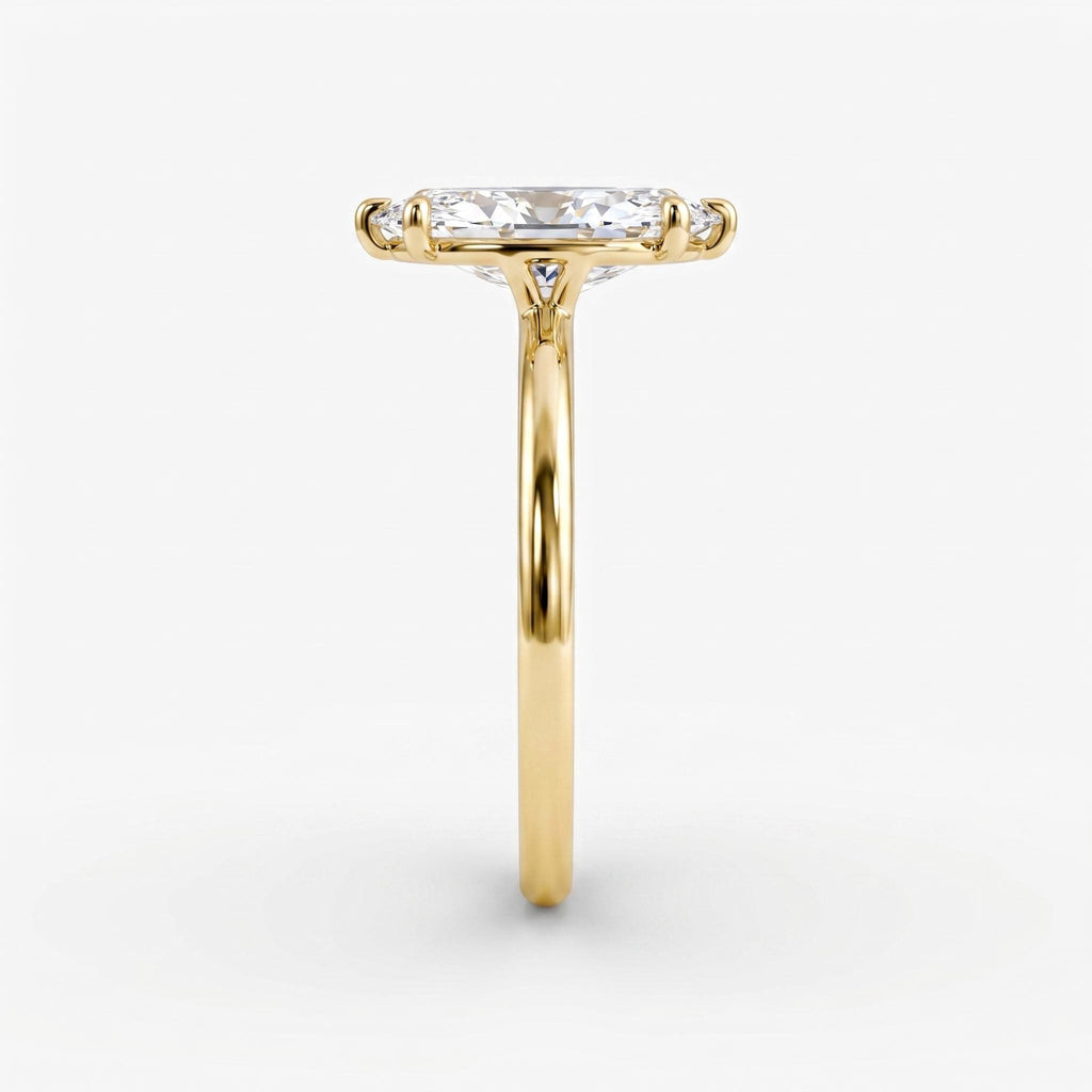 14k Yellow Gold Marquise cut Diamond Proposal Ring | Custom Engagement Rings | Unique Bridal Jewelry Gift for Women image #4