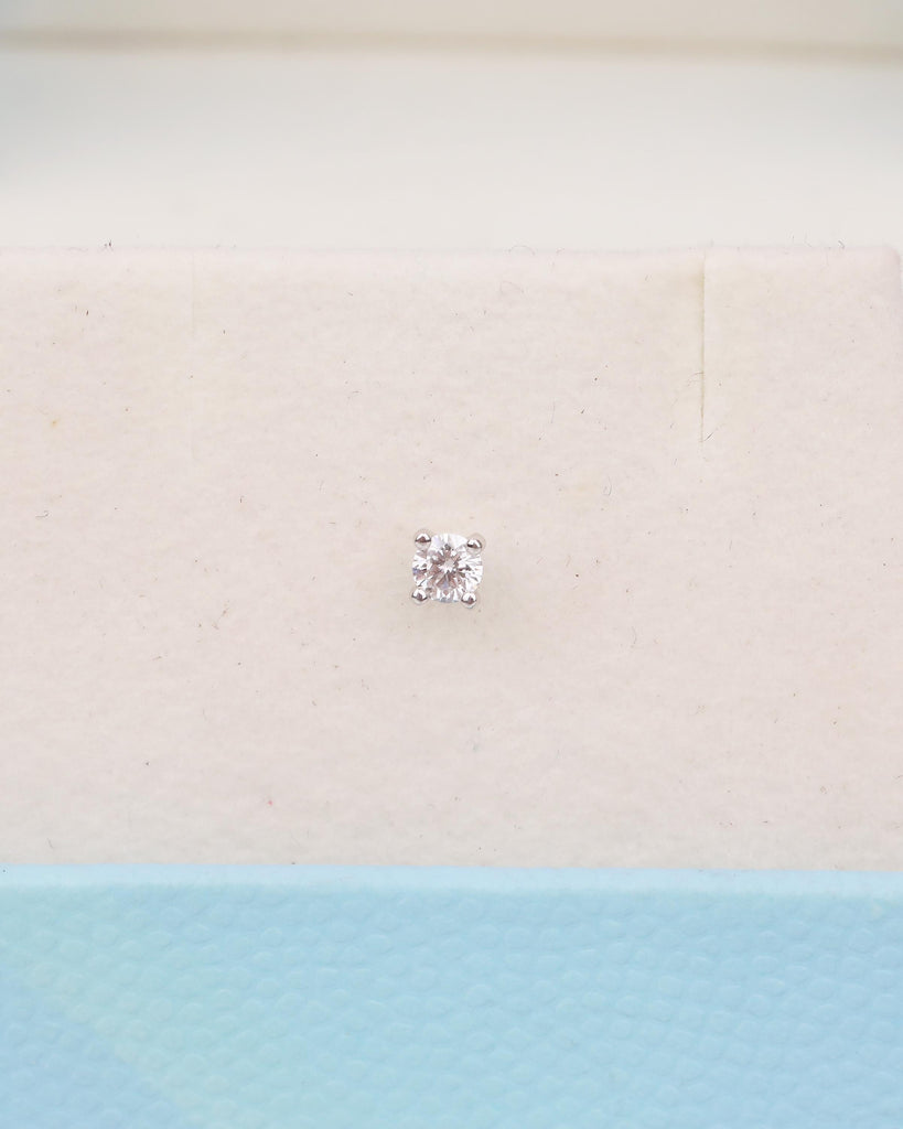 Minimalist Everyday Earrings, Diamond Jewelry, 14k White Gold Women's Earrings image #17
