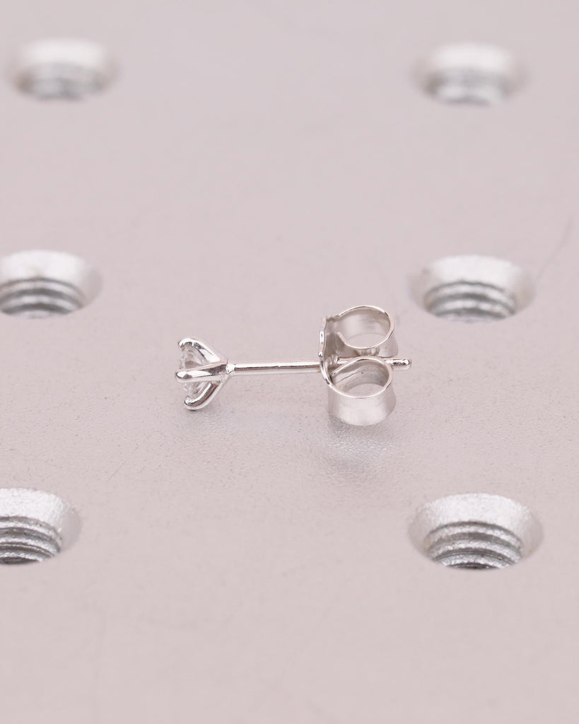14k Solid Gold Stud Earrings, Lab Grown Diamond Earrings for Women, Bridesmaid Jewelry image #5
