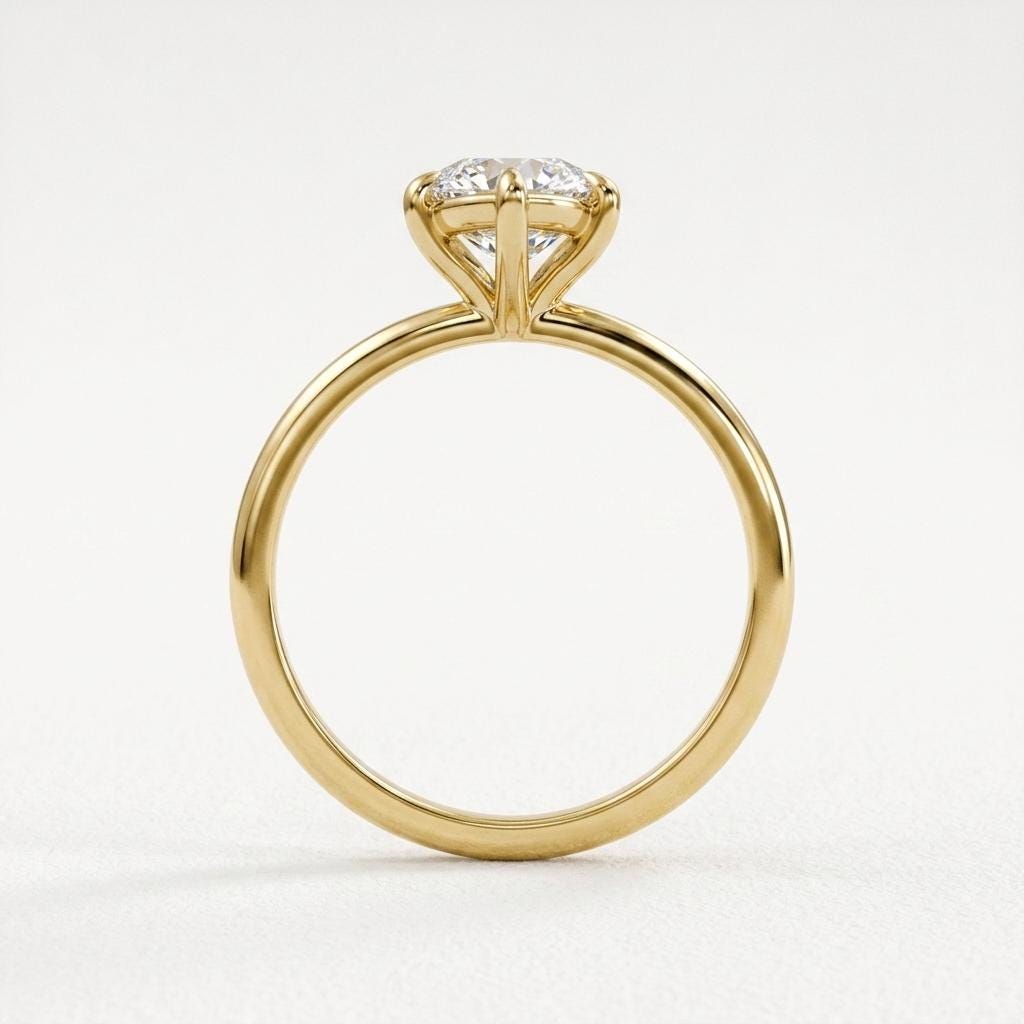 Marquise Moissanite Petite Engagement Rings for Women | 14k/18k Gold Solitaire Simple Promise Ring | Wedding Anniversary Gift image #4