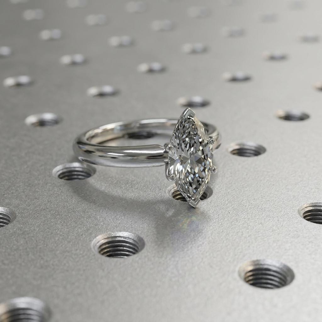 14k White Gold Minimalist Proposal Ring for Her | 1-4ct Moissanite Solitaire Marquise cut Bridal Ring | Women Wedding Jewelry image #4