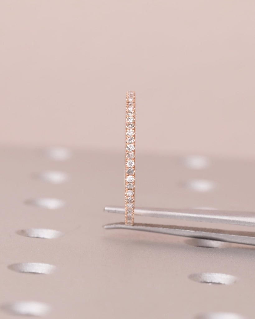 Dainty Wedding Band, 14k Rose Gold Eternity Ring, Simple Diamond Band image #5