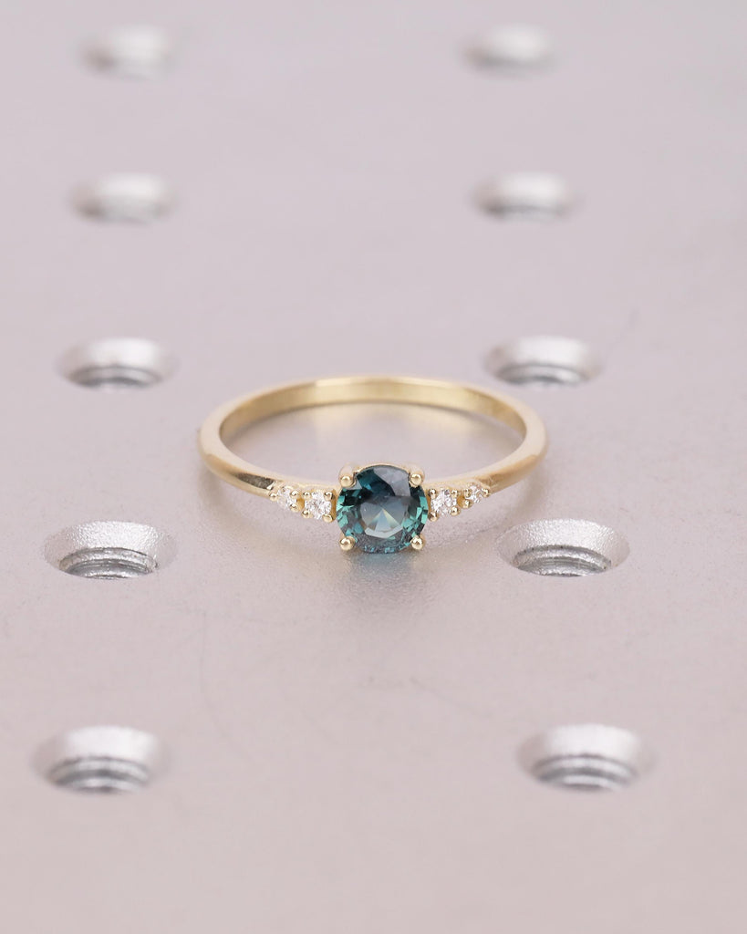 0.5ct Teal Sapphire Engagement Ring