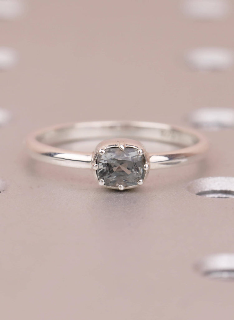 Sterling Silver Ring, Dainty 0.5ct Natural Spinel Ring, Minimalist Promise Ring, Bezel Set Simple Ring, Daily Ring for Women, Spinel Jewelry image #1