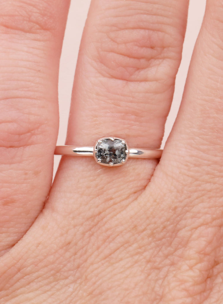 Sterling Silver Ring, Dainty 0.5ct Natural Spinel Ring, Minimalist Promise Ring, Bezel Set Simple Ring, Daily Ring for Women, Spinel Jewelry image #2
