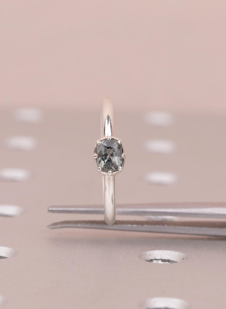 Sterling Silver Ring, Dainty 0.5ct Natural Spinel Ring, Minimalist Promise Ring, Bezel Set Simple Ring, Daily Ring for Women, Spinel Jewelry image #10