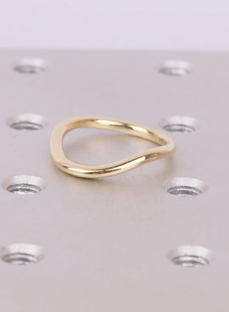 14K/18K Solid Gold Dainty Stackable Ring: Minimalist Wedding Ring for Women, Thin Wedding Band Stacking Ring image #3