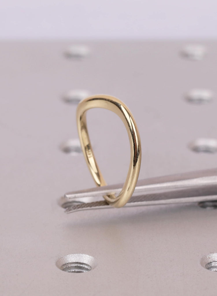 14K/18K Solid Gold Dainty Stackable Ring: Minimalist Wedding Ring for Women, Thin Wedding Band Stacking Ring image #9