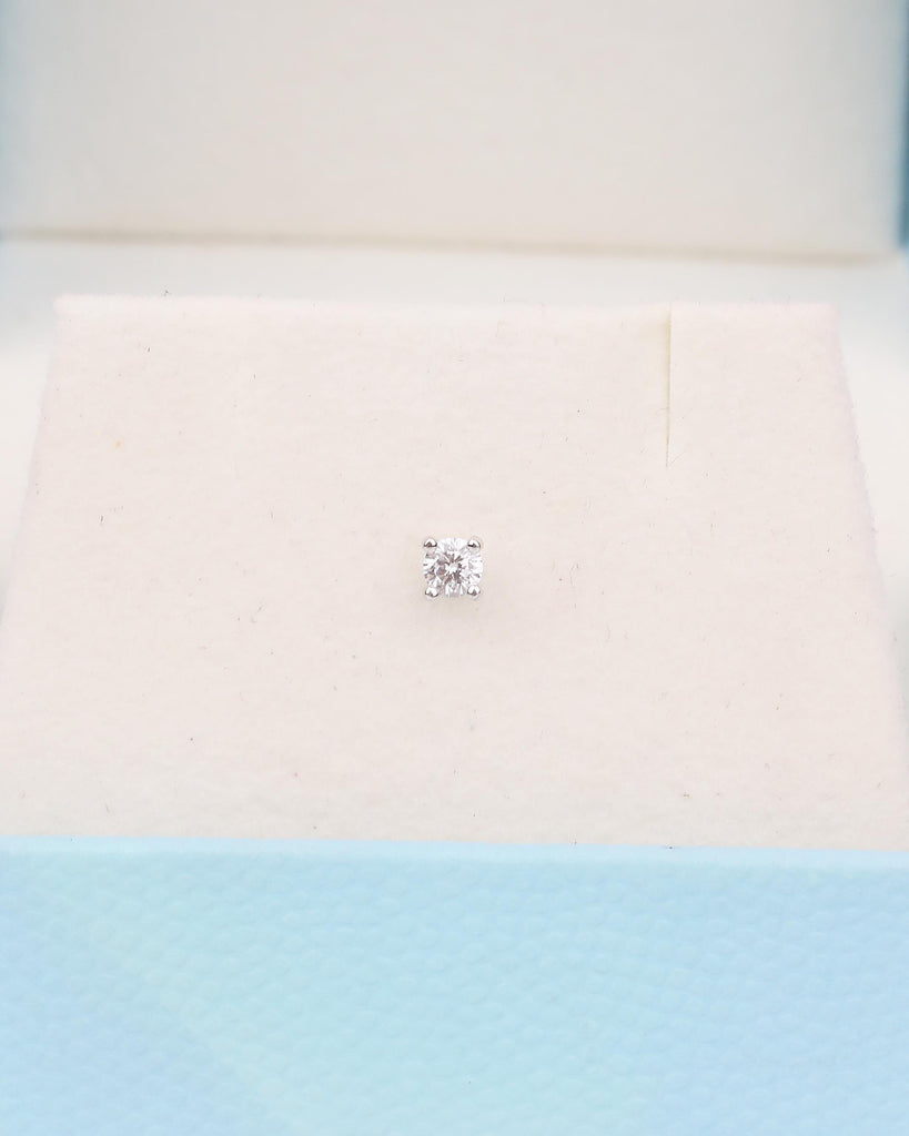 Minimalist Everyday Earrings, Diamond Jewelry, 14k White Gold Women's Earrings image #5