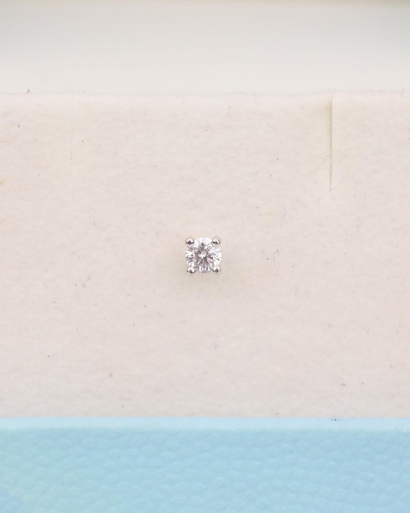 3mm Round Diamond Earrings, Dainty 18k/14k Solid Gold Stud Earrings, 4 Prong Push Back Closure Bridal Earrings for Women, Handmade Jewelry image #12