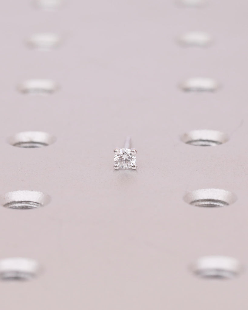 3mm Lab Diamond Earrings, Round IGI Certified Hypoallergenic Dainty Gold Earrings, Everyday Wedding Earring, Personalized Handmade Jewelry image #3