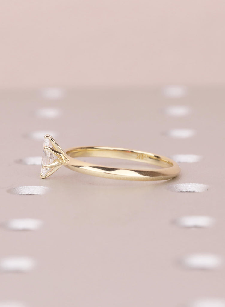 Solitaire Four Prong Setting VVS Marquise cut 0.5-4CT Moissanite Solid Gold Ring 14K 18K Gold or Platinum image #6