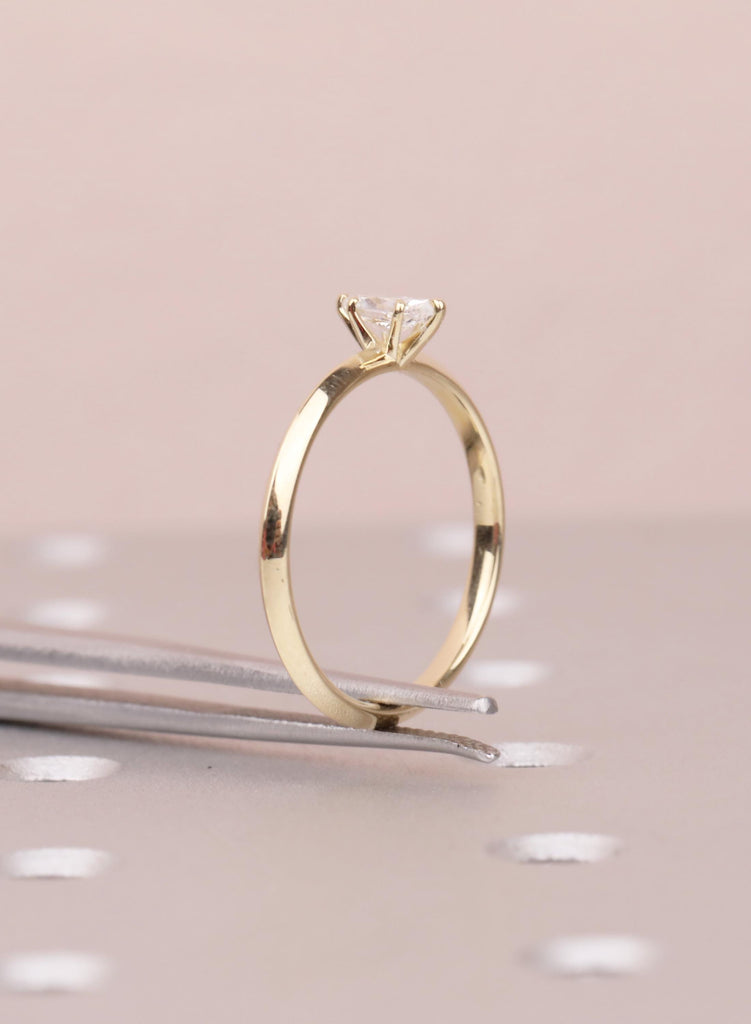 Solitaire Four Prong Setting VVS Marquise cut 0.5-4CT Moissanite Solid Gold Ring 14K 18K Gold or Platinum image #11