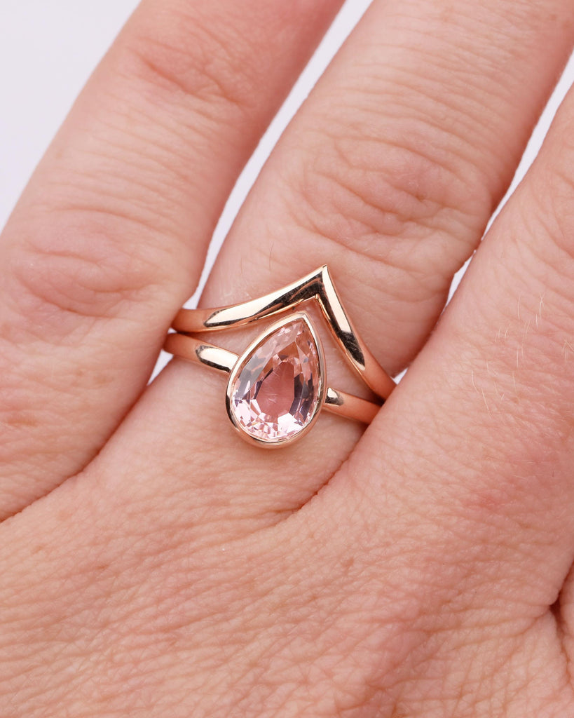 14k Rose Gold Engagement Ring Set