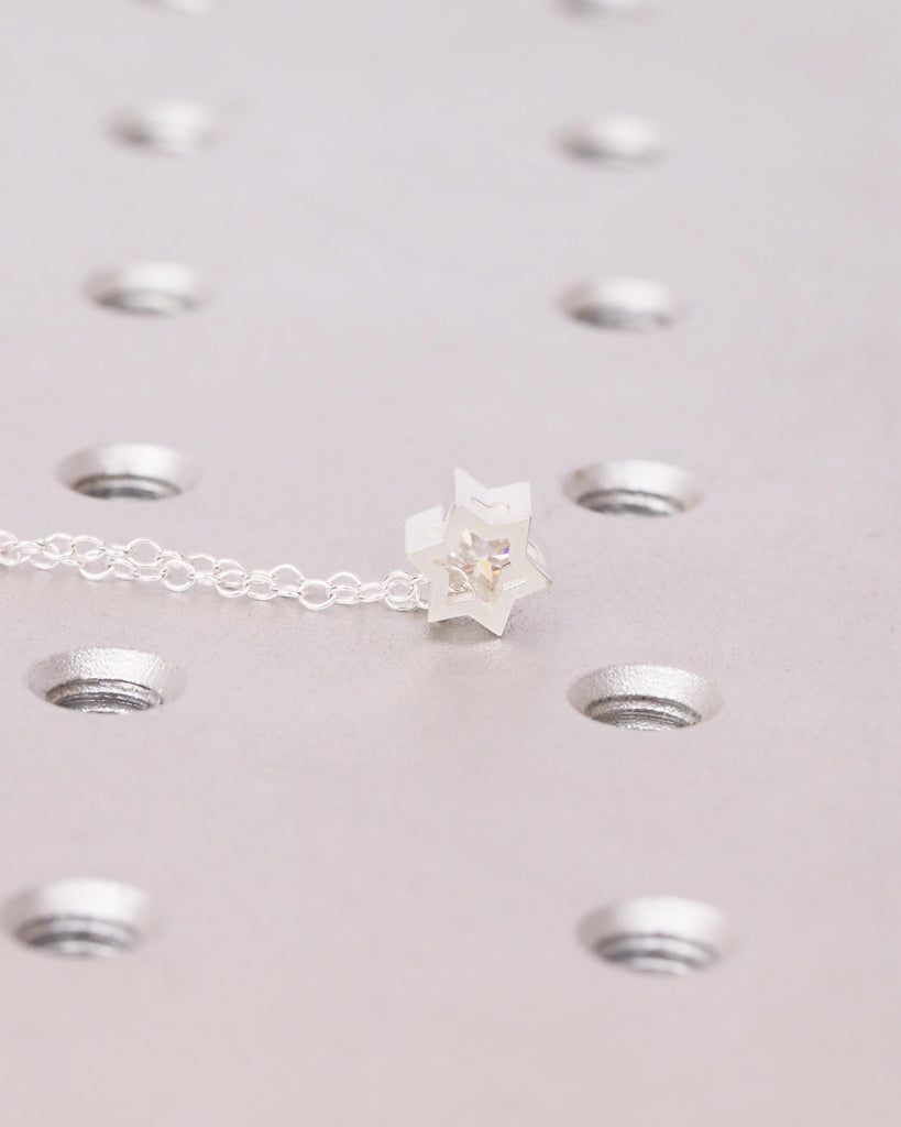 Star of David Necklace, 0.5ct Lab Diamond Jewish Star Necklace, Solid 14K Gold or Sterling Silver Magen David, Minimalist Jewish Star Charm image #6