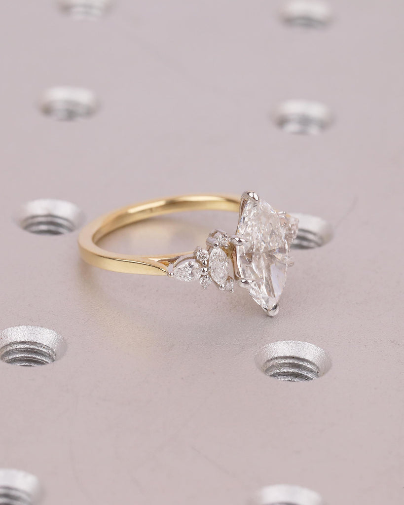Marquise Moissanite Engagement Ring