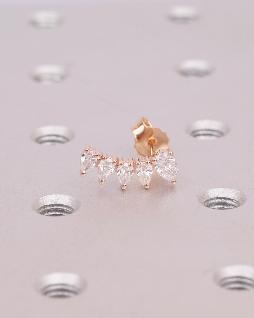 14k Rose Gold Moissanite Earrings