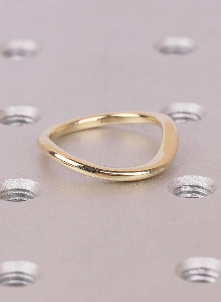 14K/18K Solid Gold Dainty Stackable Ring: Minimalist Wedding Ring for Women, Thin Wedding Band Stacking Ring image #4