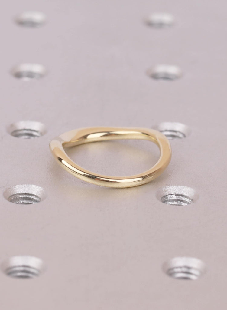 14K/18K Solid Gold Dainty Stackable Ring: Minimalist Wedding Ring for Women, Thin Wedding Band Stacking Ring image #6