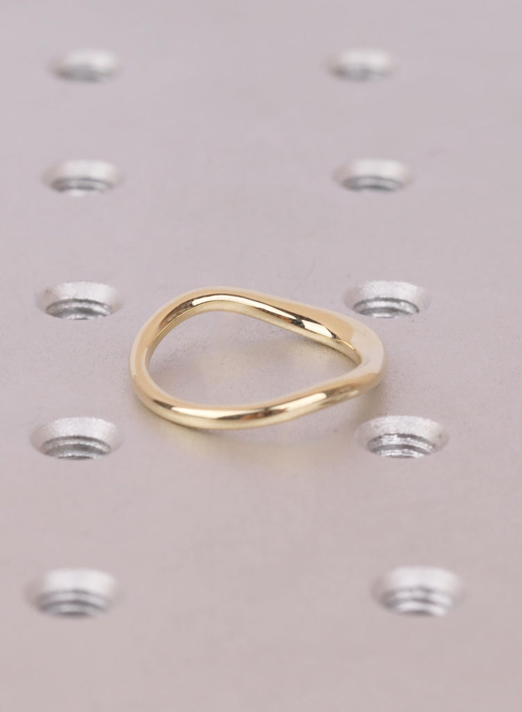 14K/18K Solid Gold Dainty Stackable Ring: Minimalist Wedding Ring for Women, Thin Wedding Band Stacking Ring image #5