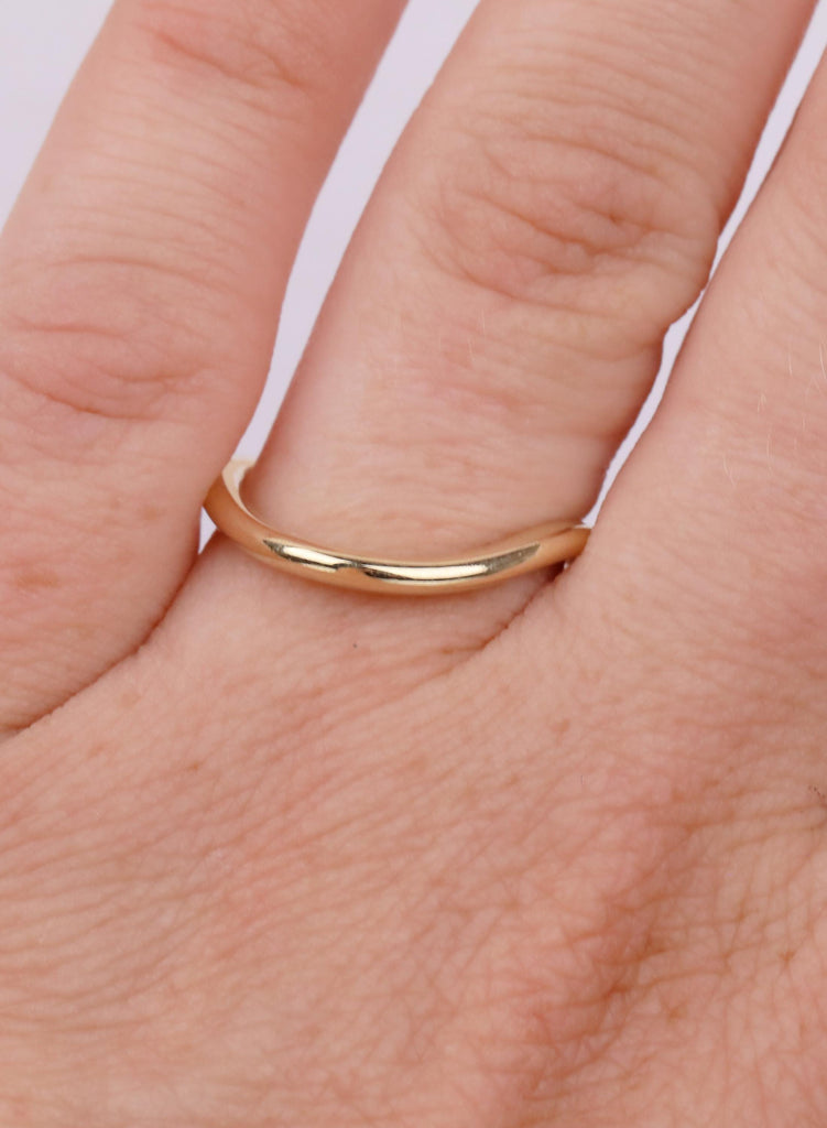 14K/18K Solid Gold Dainty Stackable Ring: Minimalist Wedding Ring for Women, Thin Wedding Band Stacking Ring image #1