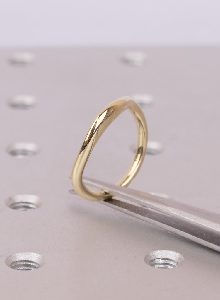 14K/18K Solid Gold Dainty Stackable Ring: Minimalist Wedding Ring for Women, Thin Wedding Band Stacking Ring image #2