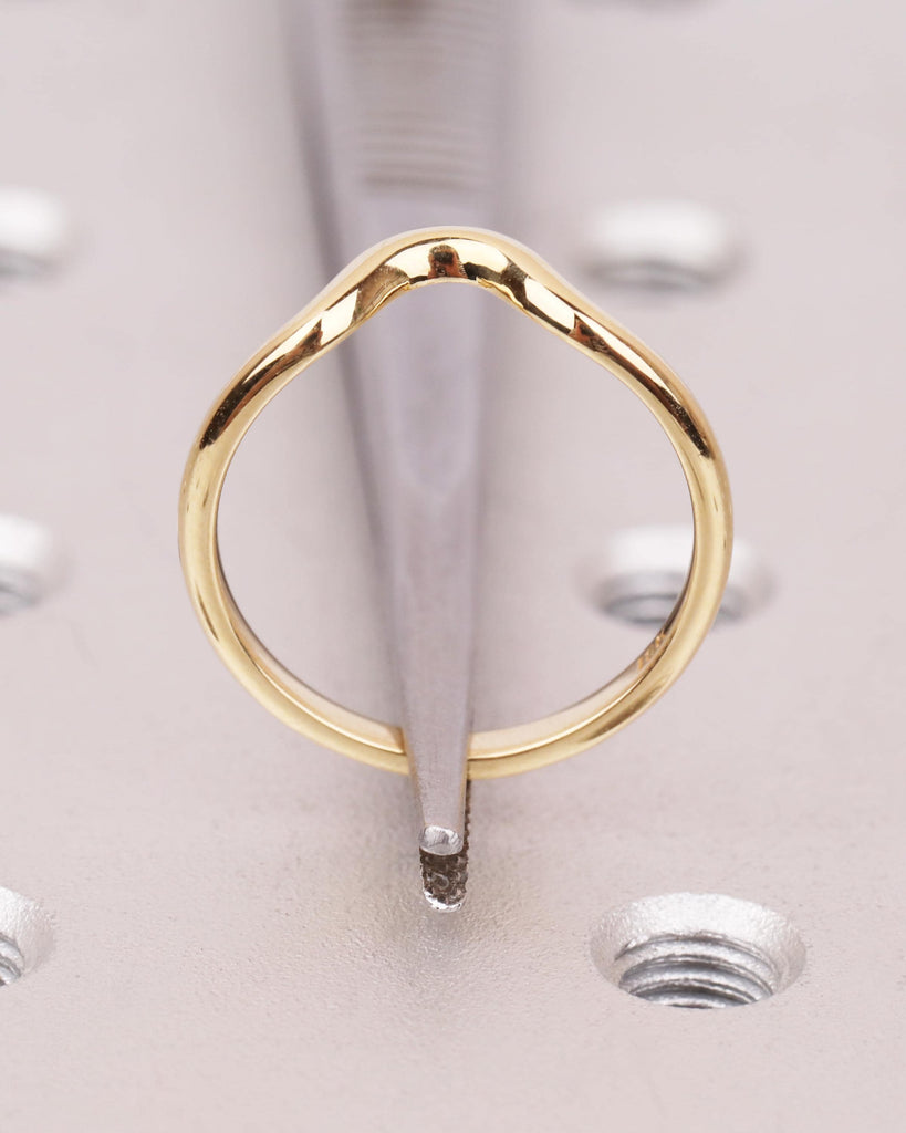 Curved Wedding Band, Minimalist Wedding Ring, Dainty Wedding Band, Stackable Ring, Platinum or Solid Gold Matching Ring, Gifts for Her image #10
